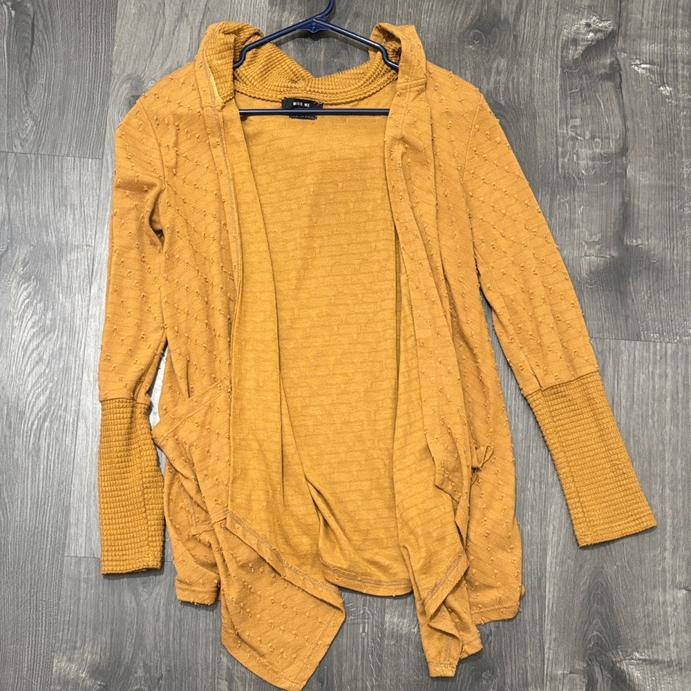 Miss Me Mustard Draped Cardigan